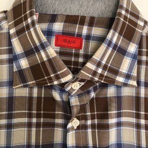 BRAND NEW NEVER BEEN WORN From Neiman Marcus an ISAIA Multi-Color Shirt 17.5/44